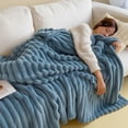 thumbnail image 1 of Thickened Plush Nap Blanket, Rabbit Plush Milk Velvet Cover Blankets, Fall Winter Weighted Fluffy Bed Throw Room Decor, Oversized Fuzzy Warm Couch Throws Gifts, 1 of 8