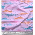 thumbnail image 1 of Soimoi Poly Georgette Fabric Bubbles & Fish Ocean Printed Craft Fabric by The Yard 42 Inch Wide, 1 of 2