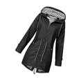 thumbnail image 1 of Decodeary Veste à Capuche Douce pour Femme Imperméable Manteau de Pluie Extérieur Noir TG, 1 of 4