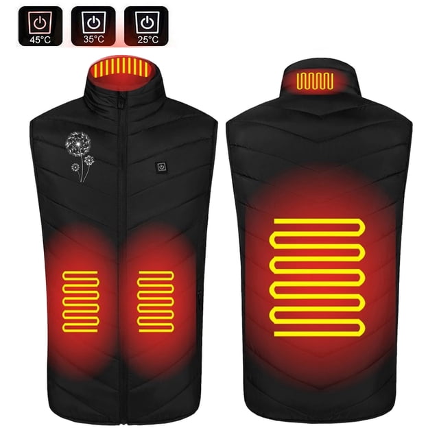 Heated Vest for Women Smart Controller Sleeveless Floral Print Lights Out Design Heated Jackets for Women Plus Size