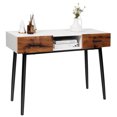 thumbnail image 1 of Costway Table Console Industriel de 42 Pouces avec Tiroirs de Rangement, Étagère Ouverte pour Entrée, 1 of 10