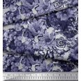 thumbnail image 3 of Soimoi Purple Poly Georgette Fabric Stripe & Floral Print Sewing Fabric BTY 42 Inch Wide, 3 of 3