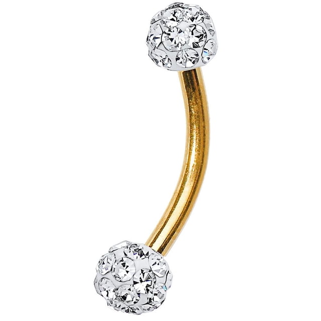 Anodized Titanium Curved Barbell 16G Eyebrow Ring with Ferido Ball Ends