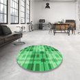 thumbnail image 4 of Ahgly Tapis Rond Lavable en Machine Intérieur Transitionnel Vert Menthe, 4 Pieds Rond, 4 of 7