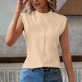 thumbnail image 2 of Plebaso Womens Summer Tank Tops High Neck Cap Sleeve Casual Tshirts Sleeveless Solid Color Basic Tee Tops, 2 of 7