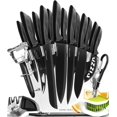 thumbnail image 1 of Ensemble de Couteaux de Cuisine en Acier Inoxydable UltraSharp Couteau de Chef avec Aiguiseur de Couteaux Couteaux à Steak Couteau Cuisine (Ensemble avec Étui), 1 of 8