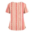 thumbnail image 3 of Ktyne Tuniques Médicales pour Femmes à Col en V, Hauts de Sarrau à Manches Courtes Extensibles, Uniforme d'Infirmière Léger, Hauts de Sarrau avec Poches, Rouge Melon D\'eau, m, 3 of 4