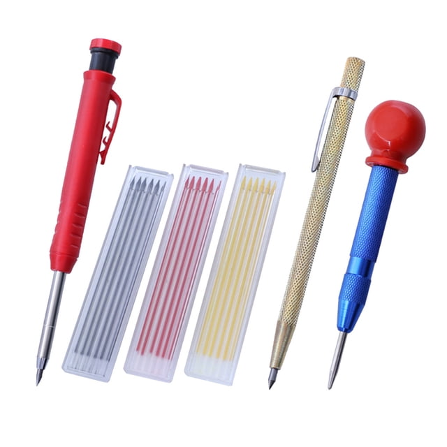 Transemion 12Pcs Carpenter Mark Pencil Refill Replacement Mechanical Pencils Refill Type 5