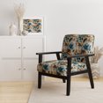 thumbnail image 2 of Designart "Paisley Gardens With A Rustic Touch In Gold And Turquoise II" Blue Floral Upholstered Accent Chair - Cottage Arm Chair For Living Room, 2 of 7