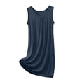 thumbnail image 1 of HUJlwoi Chemises de Nuit Grande Taille Modal Sans Manches Nuisette Basique Plissée Longue Robe de Nuit Coupe Ample Col Ras du Cou Robe de Nuit Unie, 1 of 4