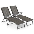 thumbnail image 1 of Gymax 2 Pcs Chaises Longues Pliantes avec Dossier Inclinable à 6 Niveaux Chaises de Patio, 1 of 7