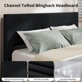 thumbnail image 4 of BeesClover Bed Frame with Tufted Wingback Headboard, Platform Corduroy Upholstered Bed Frame with 4 Storage Drawers and Wooden Slats Support, No Box Spring Needed, 4 of 8