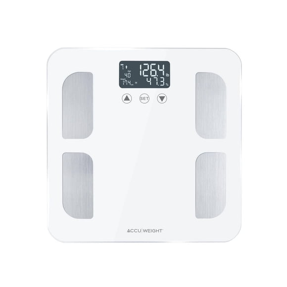 Accuweight Digital Body Composition Scale, Ultra-White, Model BS0315W