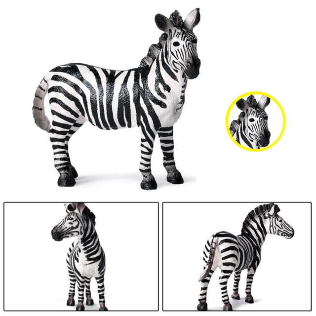 1/4Pcs Simulation Zebra Wild Animal Model Figurine Desktop Ornament Kids Toy