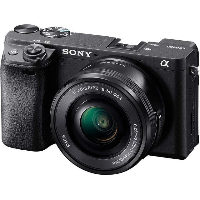 Sony Alpha a6400 Appareil Photo Numérique Sans Miroir avec Objectif Zoom 16–50 mm en Noir, Conçu pour la Polyvalence avec un Écran LCD Inclinable et une Prise Texturée. Cet Appareil Photo Sans Miroir Présente un Objectif interchangeable 16-50 mm, 425 points de Détection de phase et de Contraste Couvrant 84 % du Capteur, et Prend en Charge la Prise de Vue en Continu à 11 Ips avec une Résolution de 24,2 Mpx. Convient aux Vlogues, à la Photographie et à la Prise de Vue Professionnelle