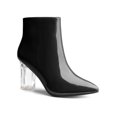 thumbnail image 1 of Unique Bargains Bottines à Talon Bloc à Bout Pointu à Talon Transparent pour Femmes, 1 of 7