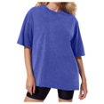 thumbnail image 1 of T-Shirt Rétro Vintage Lavé Usé Surdimensionné Manches Courtes Batik Coton - Unisexe, 1 of 4