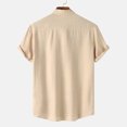 thumbnail image 4 of Penkiiy Chemise Décontractée pour Homme Unie à Col Rabattu à Manches Courtes avec Fermeture à Boutons Blouse Hawaïenne L Beige, 4 of 9