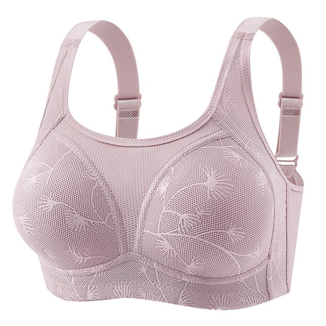 VEKDONE Woman's Back Buckle Thin Style Ventilate Large Size Bra Without Steel Rim Dark Gray 40/90