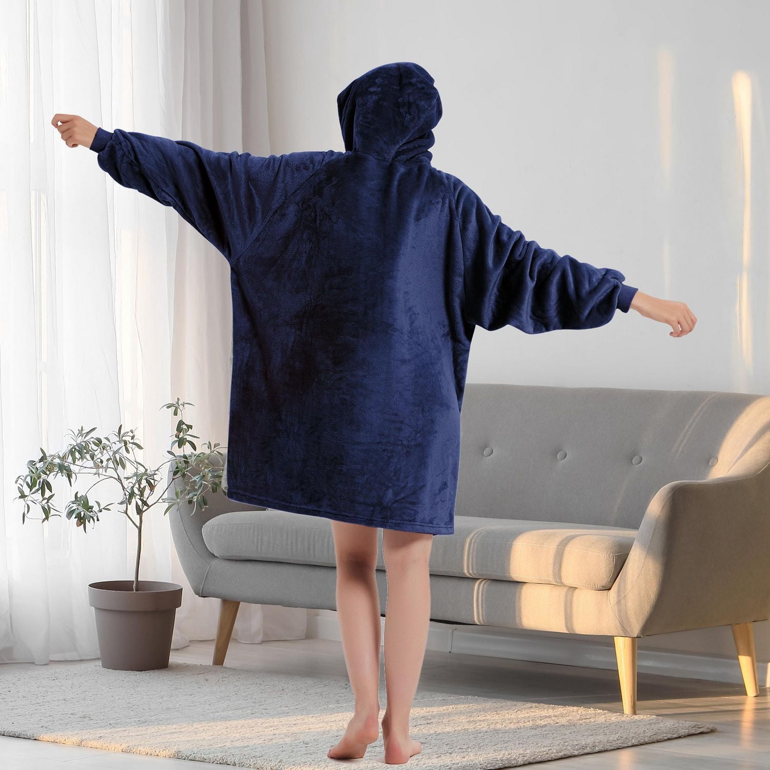Sweat à capuche portable Marina Decoration avec manches et poche géante, couverture à capuchon surdimensionnée en peluche confortable pour adultes