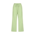 thumbnail image 4 of Timegard Womens Plus Size Pants Capris Cotton Linen Solid Color Casual Loose Cropped Trousers with Pockets, 4 of 5