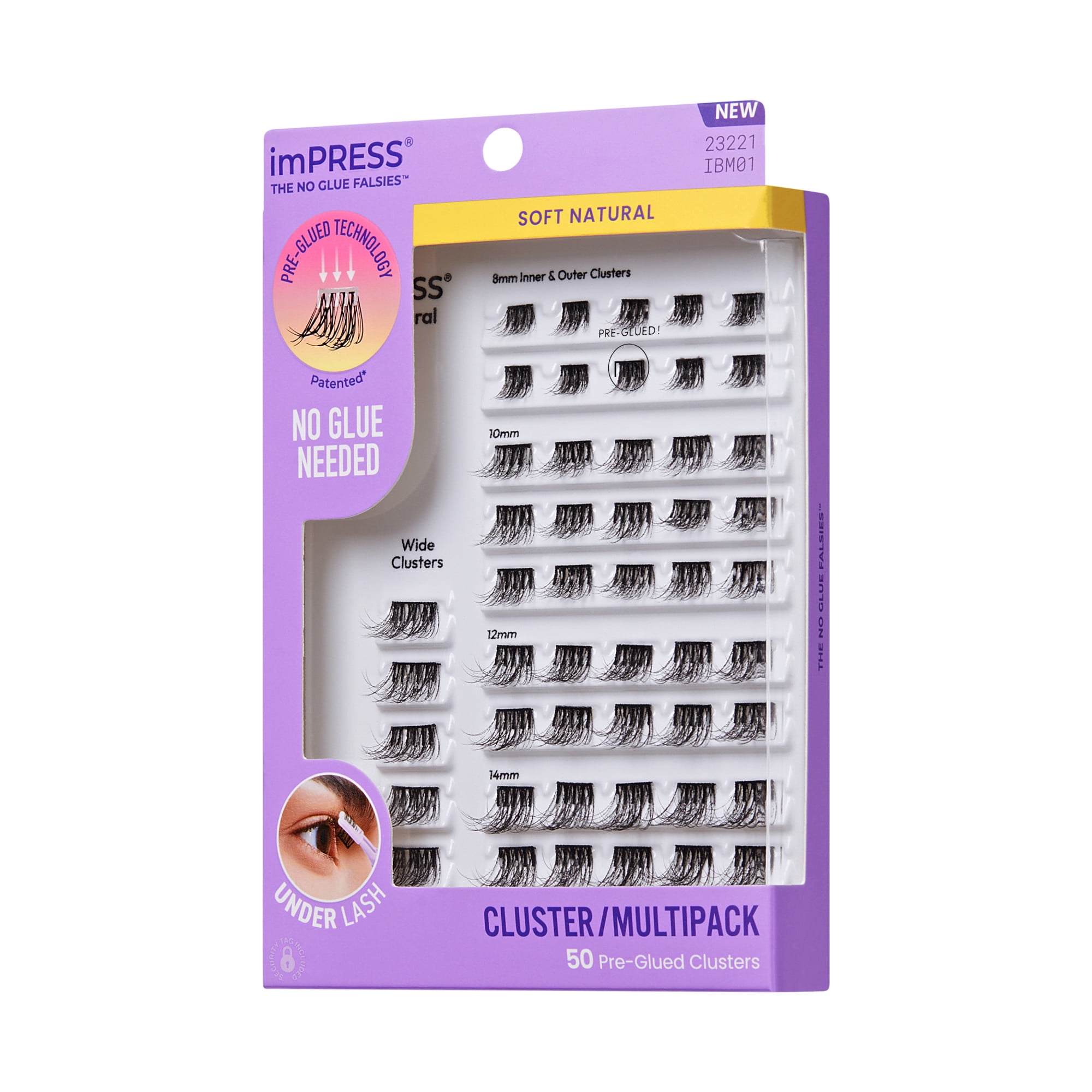 KISS imPRESS Mega Multi 01, Naturel Doux, Touffes de Cils