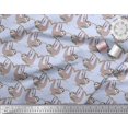 thumbnail image 2 of Soimoi Cotton Poplin Fabric Feather,Branch & Sloth Cartoon Decor Fabric Printed Yard 56 Inch Wide, 2 of 3