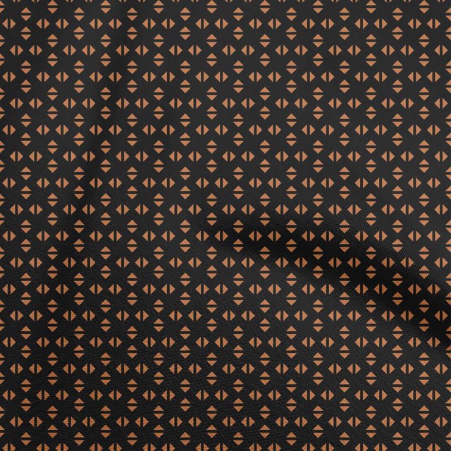 oneOone Georgette Viscose Black Fabric Geometric Craft Projects Decor Fabric Printed By The Yard 42 Inch Wide