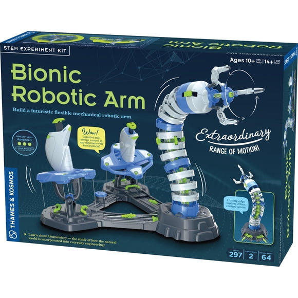 Thames & Kosmos Bionic Robotic Arm STEM Experiment Kit, Toy of The Year Finalist, Build a Mechanical Arm, No Batteries/Motors Required | Innovative S