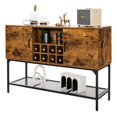 thumbnail image 1 of Giantex ndustrial Buffet Cabinet, Home Kitchen Wine Cabinet w/8-Bottle Rack & Metal Mesh Shelf, Coffee Bar Sideboard, 1 of 10
