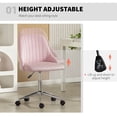 thumbnail image 4 of Vinsetto Velvet Mid-Back Armless Computer Office Task Chair, Pink, 4 of 10