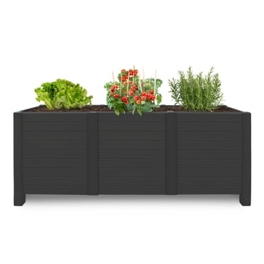 Tierra Verde 17"x48" Raised Garden Trough Black 1PK (8 panels)