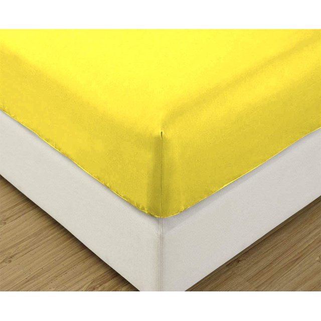 500 Thread Count 100% Egyptian Cotton 3-Piece Fitted Sheet ( 1 Fitted Sheet + 2 Pillow Covers) 18 Inches Deep Pocket Size Solid Pattern