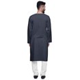 thumbnail image 3 of Atasi Designer Solid Long Sleeve Cut KurtaForMen Cotton Round Neck Shirt, 3 of 5