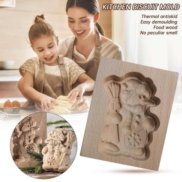 Oleegame 1PC Cookie Mold DIY Baking Moulds Wooden Cookie Cookie Moulds Embossing Craft Decorative Baking Tools For Christmas Thanksgiving Christmas Kitchen