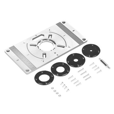 Aluminum Alloy Router Table Insert Plate Trimming Machine Engraving Tool Flip Board with 4 Rings