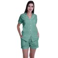 thumbnail image 1 of Moomaya Pyjama pour Femmes Imprimé, Ensemble Deux Pièces à Col Cranté avec Short, 1 of 6