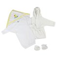 thumbnail image 1 of Bambini Ensemble de Layette 3 Pcs pour Nouveau-Né Neutre (Robe, Peignoir, Serviette à Capuche), 1 of 3