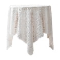 thumbnail image 2 of Lace Tablecloth Square,Rustic Lace Embroidered Tablecloth,Heavy Small Square Tassel Cotton Linen Table Cloth ,Wrinkle Free Washable Table Cover for End Bedside Coffee Teapoy Table Tea Trolley, 2 of 9