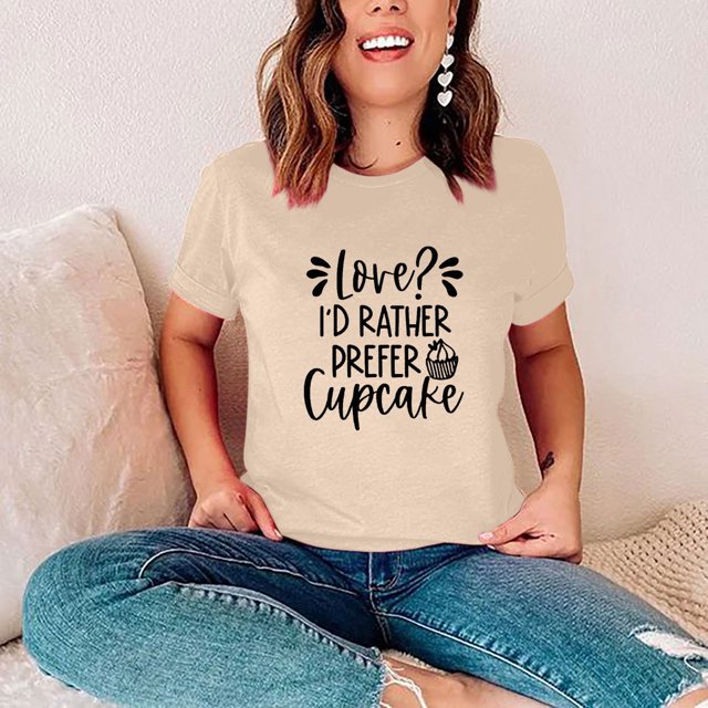 Valentine'S Day Gift for Women T-shirt à Manches Courtes Imprimé à Col Rond Casual