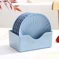 thumbnail image 2 of Ensemble de 10 Pcs de Plats en Os Bleus avec Plateau Alimentaire Bol à Collation Cuisine Table à Manger Assiette à Résidus avec Base pour Restaurants Usage Domestique Bol à Fruits de 6,29 Pouces Assiette à Collation Ensemble de 10 Assiettes et 1 Rangement, 2 of 6
