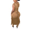 thumbnail image 4 of Gspmoly Robes d'Été pour Femmes, Robe Décontractée pour Femmes, Mode Aguichant, Passe-Partout, Couleur Unie, Tricotée, Sans Manches, à Franges, Robes d'Été pour Femmes Économies, 4 of 9