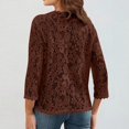 thumbnail image 4 of IMENGL Ladies' solid color lace knitted cardigan v neck, Brown L, Size M-5XL, 4 of 4