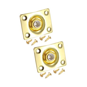 Unique Bargains 1/4 Inch 6.35mm Guitar Mono Output Jack Plate Input Socket for Gibson LP/EPI  Les Paul Electric Guitar, Golden 2 Pcs