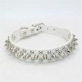 thumbnail image 2 of Spiked Studded Rivet Leather Dog Collar for Cats Puppy Small Medium PetsWhiteXL 56*3.0CM, 2 of 7