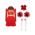 thumbnail image 3 of iiniim Uniforme Sportif de Cheerleading Classique de Lycée pour Femmes Cheerio Robe Fantaisie Rouge B S, 3 of 7