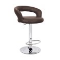 thumbnail image 1 of Halo "Leather" Contemporary Adjustable Barstool - Brown, 1 of 2
