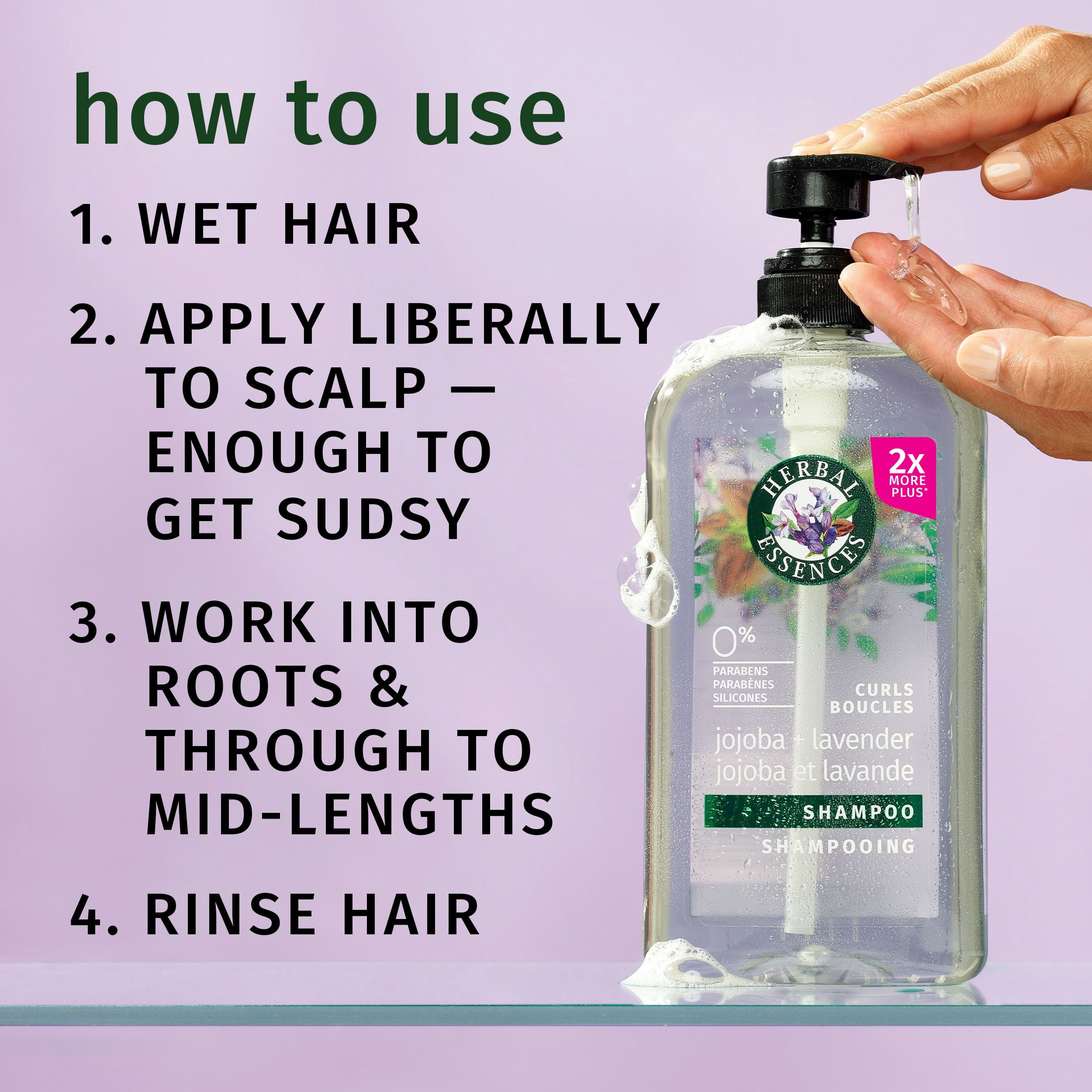 HERBAL ESSENCES Boucles JOJOBA et Lavande Shampooing