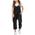 thumbnail image 2 of Kids Girls Jumpsuits Overalls Spaghetti Strap Rompers With Pockets Wide Leg Harem Pants Girls Overalls 10-12, 2 of 9