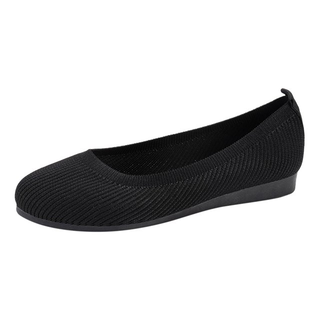 B91xZ Mocassins en Tricot pour Femmes Largeur Grand Bout Rond Talon Bloc Chaussures Mocassins,Noir 8